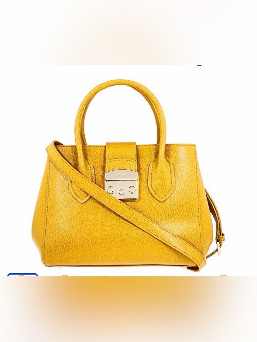 Furla Metropolis Yellow Leather Top-Handle Satchel Tote